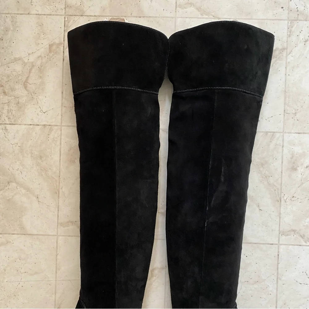 $950 NWOT Ulla Johnson Alps Black Over-the-Knee Suede Riding Tall Boots Size 9.5